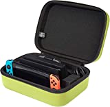 Amazon Basics Hard Shell Travel and Storage Case for Nintendo Switch and Switch OLED- 12 x 4.8 x 9 Inches, Neon Yellow