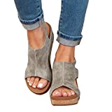 Rvidbe Sandals for Women Dressy Summer Sandals Platform Wedge SIides Sandals Open Toe Slip on Espadrilles Wedges Sandals