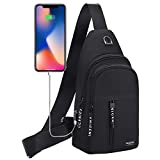 Crossbody Sling Bag, Waterproof Sling Backpack Bag with USB Charging Port, Multipurpose Shoulder Bag Travel Hiking Bag