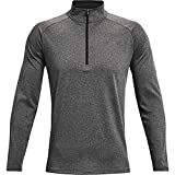 Under Armour Men’s Tech 2.0 1/2 Zip-Up Long Sleeve T-Shirt , Carbon Heather (090)/Black , Large