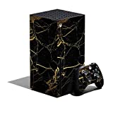 MightySkins Skin Compatible with Xbox Series X Bundle – Black Gold Marble | Protective, Durable, and Unique Vinyl Decal wrap Cover | Easy to Apply and Change Styles | Made in The USA