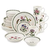 Portmeirion Botanic Garden 30 Piece Earthenware Dish Set | Dinnerware Set for 6 | Earthenware Dish Set | Includes Dinner Plates, Side Plates, Mugs, Soup Bowls, & Pasta Bowls