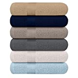 KAHAF Collection 6-Pack Bath Towels – Lightweight – Extra Absorbent – 100% Cotton – Shower towels (Multi, 27 inchesx54 inches)