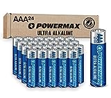 Powermax 24-Count AAA Batteries, Ultra Long Lasting Alkaline Battery, 10-Year Shelf Life, Reclosable Packaging