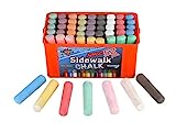 Chalk City Sidewalk Chalk, 52 Count, 12 Colors, Jumbo Chalk, Non-Toxic, Washable, Art Set