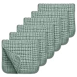 Looxii Muslin Burp Cloths 100% Cotton Muslin Cloths Large 20”x10” Extra Soft and Absorbent 6 Pack Baby Burping Cloth for Boys and Girls (Dark Green)