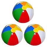 4E’s Novelty Beach Balls 3 Pack 20″ Inflatable for Kids – Toys & Toddlers, Pool Games, Toy Classic Rainbow Color