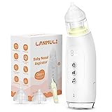 LANMULI Electric Nasal Aspirator for Baby, Automatic Toddler Nose Sucker with Adjustable Suction Level, Music and Light Soothing Function