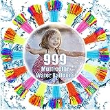 999 Rapid Fill Water Balloons for Summer Backyard Water Games, Colorful Water Balloons Fast Filling for Outdoor Kids/Adults Water Bomb Games Party Splash Fun (bi)