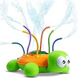 Chuchik Outdoor Water Spray Sprinkler for Kids and Toddlers – Backyard Spinning Turtle Sprinkler Toy w/Wiggle Tubes – Splashing Fun for Summer Days – Sprays Up to 8ft High – Attaches to Garden Hose