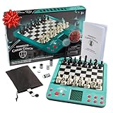Electronic Grandmaster Chess Game- Play Opponent, or Multi Level Computer, Plus Talking Coach & Preset Exercises- Perfect for Kids & Adults- w 8 Bonus Games (Checkers, Chess, 4-in-A-Row)